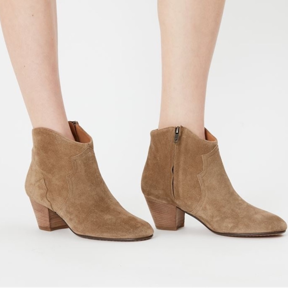 Isabel Marant Etoile The Dicker Suede Ankle Boots in Tan